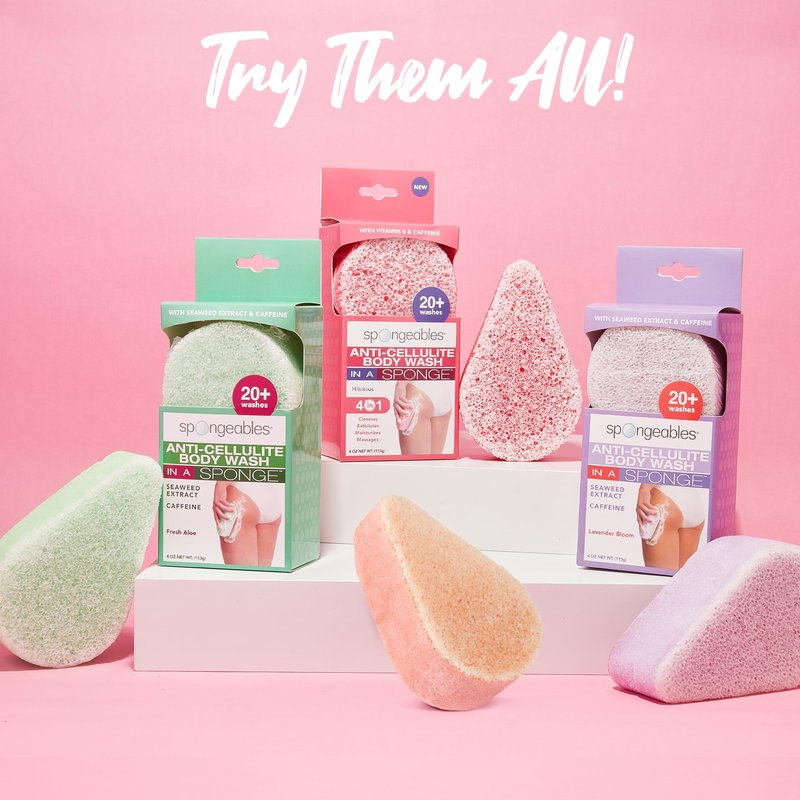 Spongables Pedi Scrub Foot Exfoliating 5+ Wash Travel Sponge, Lavender, 6 Count