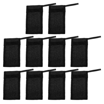 Healifty Bubble Mesh Soap Pouch 10Pcs Black Net Bags 7.87X4.72 Inch for Face Cleansing Foaming and Exfoliating with Natural Soap Saver Nets