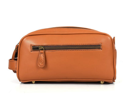 Leather Toiletry Travel Pouch Faux Leather Waterproof Dopp Kit By Aaron Leather Goods