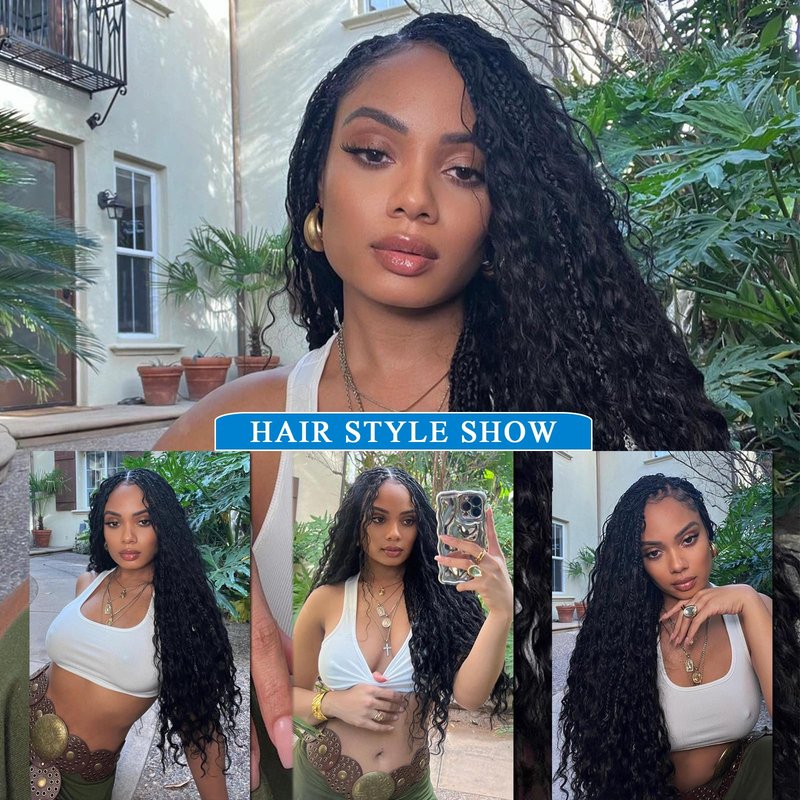 Coolbeeza Human Braiding Hair for Boho Braids 100g 14 Inch Deep Wave Bulk Human Hair 12A Brazilian Virgin Boho Hair for Braiding Wet and Wavy No Weft 2 Bundles/Pack Hair Extensions