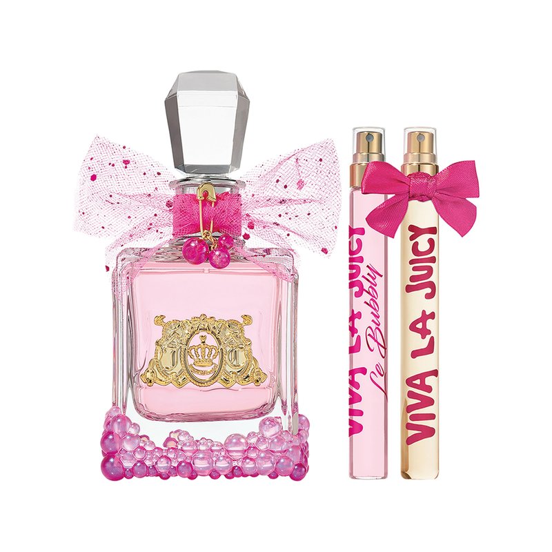 Juicy Couture Viva La Juicy Le Bubbly Eau de Parfum 3 Piece Fragrance Gift Set, Includes EDP Spray & Two Mini Women's Perfumes - Fruity & Sweet, Travel Size, 3.4 fl oz