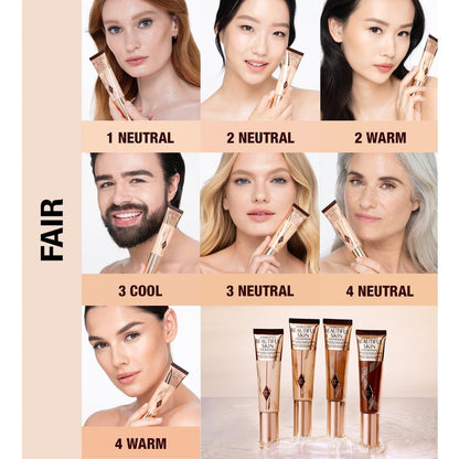 Charlotte Tilbury Beautiful Skin Medium Coverage Hydrating Foundation - Buildable Liquid Makeup for Instant Glow, Plumping Hydration & Lasting Skincare Benefits - 3 Neutral