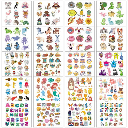 Aresvns Temporary Tattoo 340+ Designs,20 Sheets Cute Fake Tattoos, Waterproof, Non-toxic and Easy to Remove