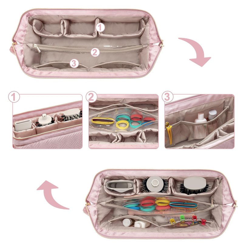 Fasrom Travel Case Compatible with Shark Flexstyle Hair Dryer, Wide-open Hair Tools Bag Compatible with Dyson Airwrap Attachments Storage for Women Travel Essentials, Black (Patent Design, Bag Only)