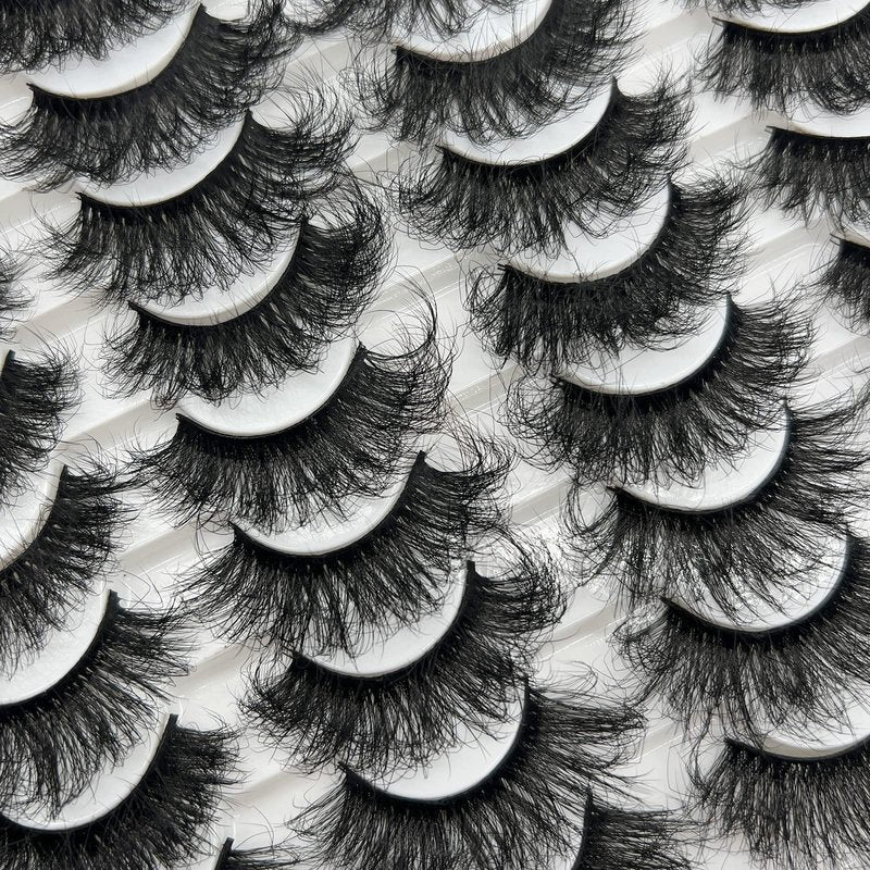 TIKILEY Mink Eyelashes Fluffy 20 MM 3D Thick Big Faux Mink Lashes Natural Look, Wholesale Cat Eye Dramatic Long 20MM Eye Lashes Pack