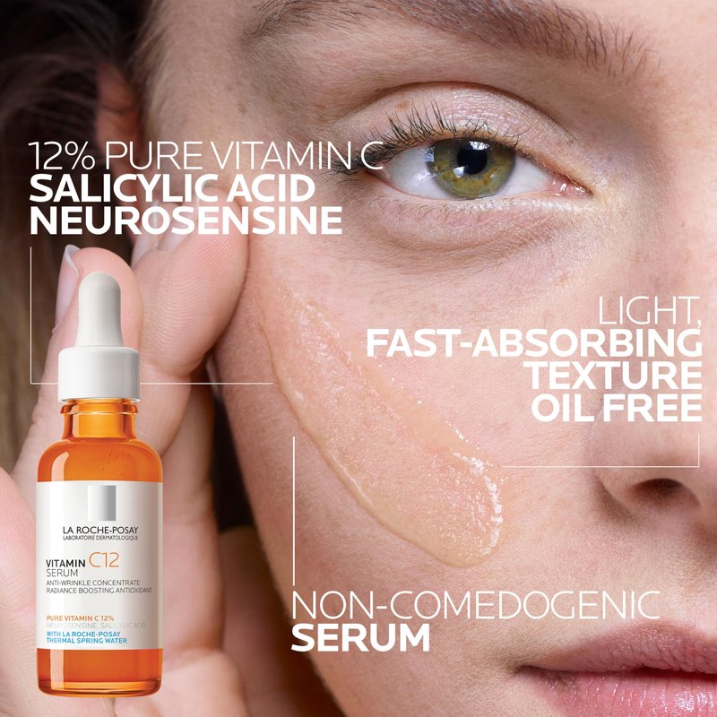 Bundle of La Roche-Posay Pure 10% Vitamin C Serum+ La Roche-Posay Pure Retinol Face Serum for Lines, Wrinkles & Premature Sun Damage to Resurface & Hydrate, Suitable for Sensitive Skin