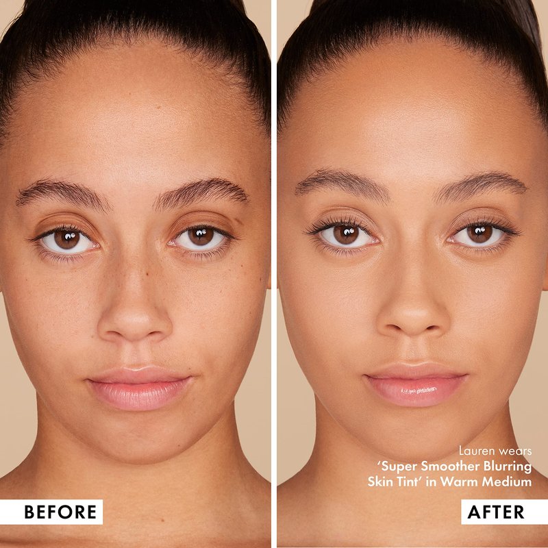 ICONIC LONDON Super Smoother Blurring Skin Tint | Light to Medium Coverage, Hydrating, Ultra-Lightweight Tinted Moisturizer, Cruelty-Free, Vegan Makeup (Warm Medium) 1.01 Fl oz