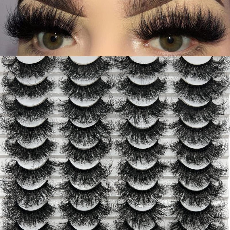 TIKILEY Mink Eyelashes Fluffy 20 MM 3D Thick Big Faux Mink Lashes Natural Look, Wholesale Cat Eye Dramatic Long 20MM Eye Lashes Pack