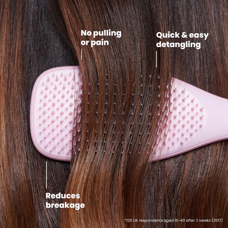 Tangle Teezer Ultimate Detangler Brush for Wet & Dry Hair, Eliminates Knots & Reduces Breakage for Straight to Wavy Hair Types, Millennial Pink