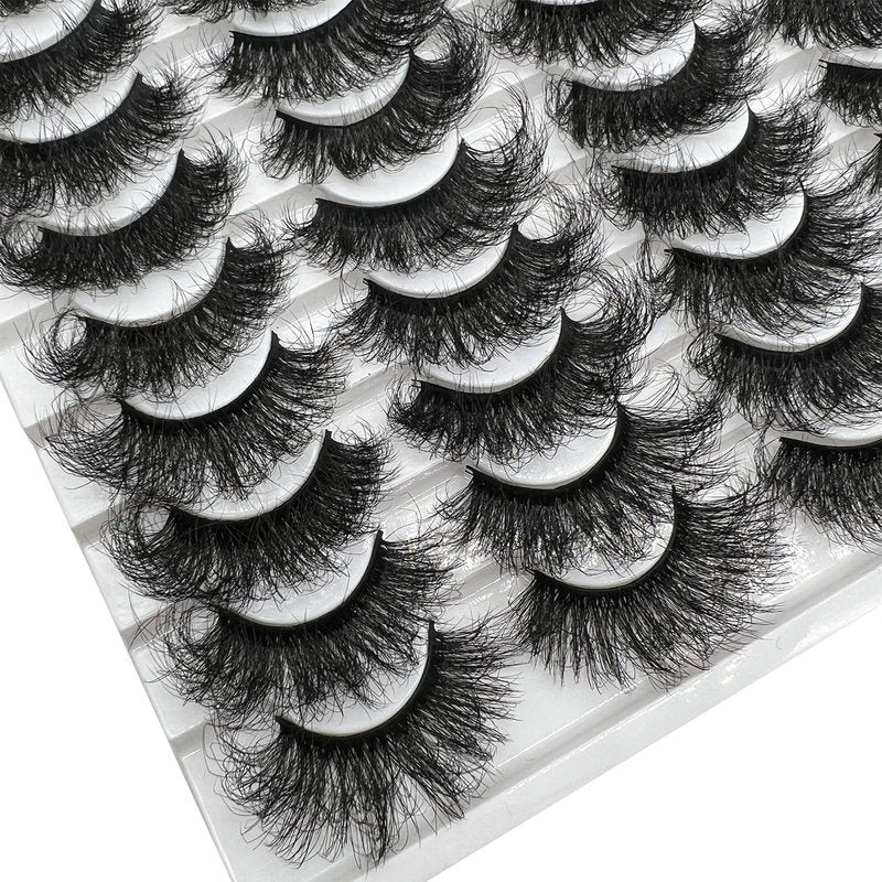 TIKILEY Mink Eyelashes Fluffy 20 MM 3D Thick Big Faux Mink Lashes Natural Look, Wholesale Cat Eye Dramatic Long 20MM Eye Lashes Pack